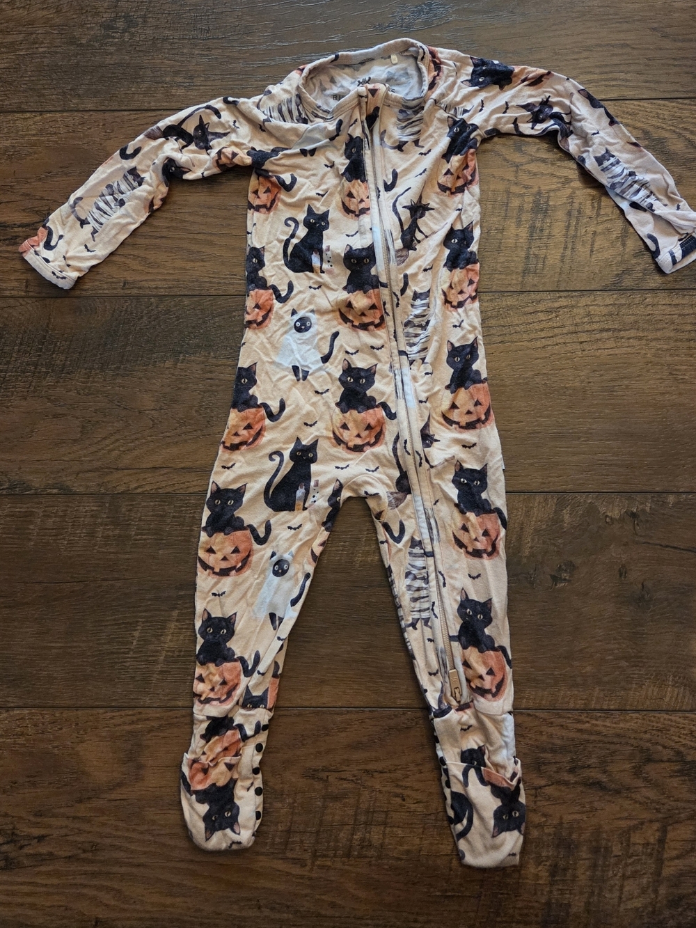Bums And Roses Zip Convertable Romper Cats 9-12m